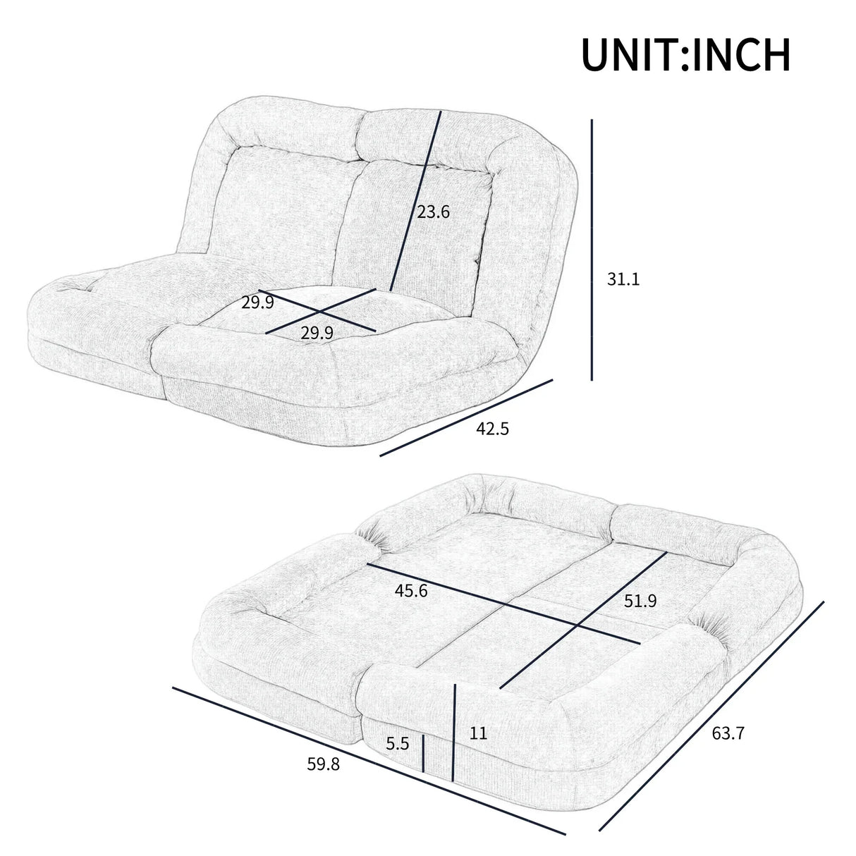Adjustable Convertible Fold-Out Metal Frame Sofa Bed - Omega Lifestyles