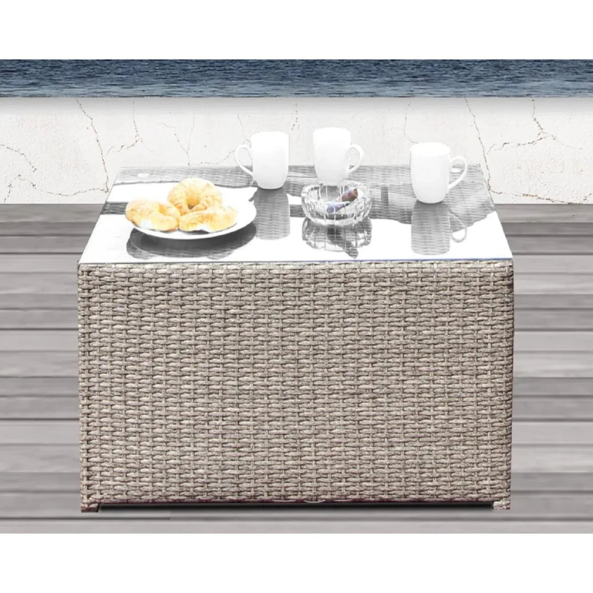 4-Person Handwoven Wicker Outdoor Patio Seating Set With Cushions - Omega Lifestyles