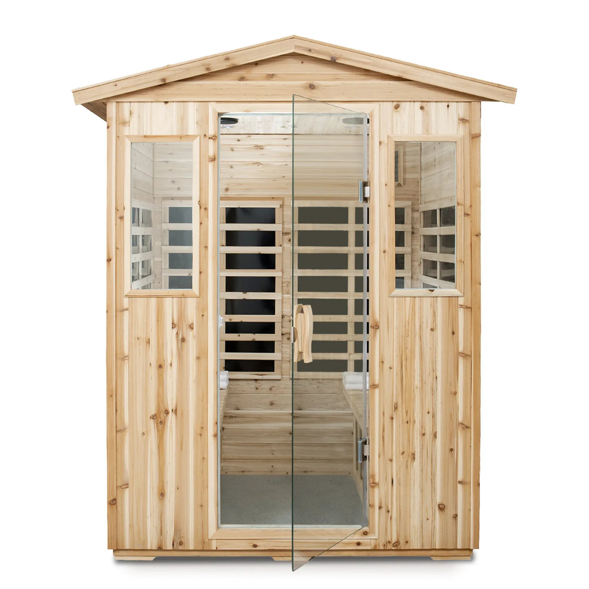 Four Person Old Fir Far-Infrared Outdoor Sauna Room - Omega Lifestyles