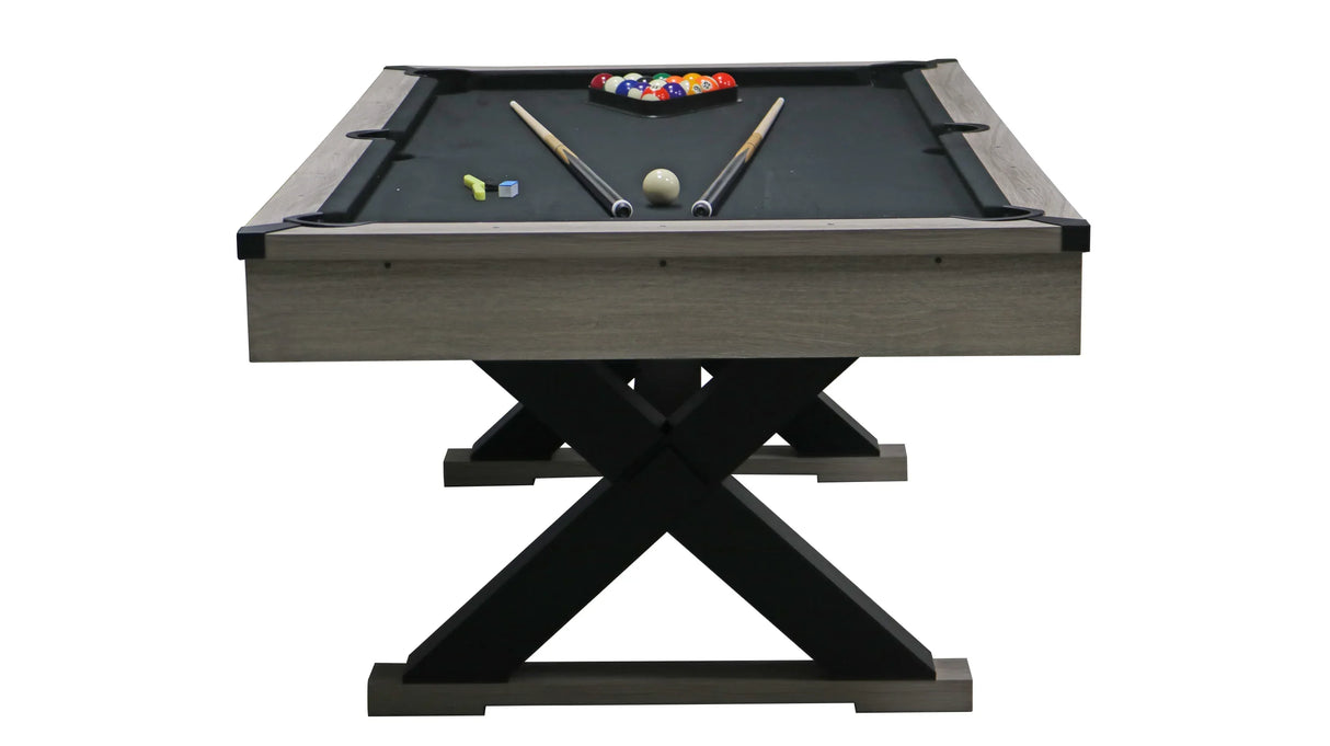 Rustic Industrial 84-Inch MDF Billiards Table With Accessories - Omega Lifestyles