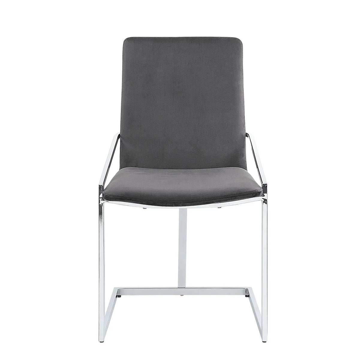Set of 2 Gray Velvet Upholstered Metal Side Chairs - Omega Lifestyles