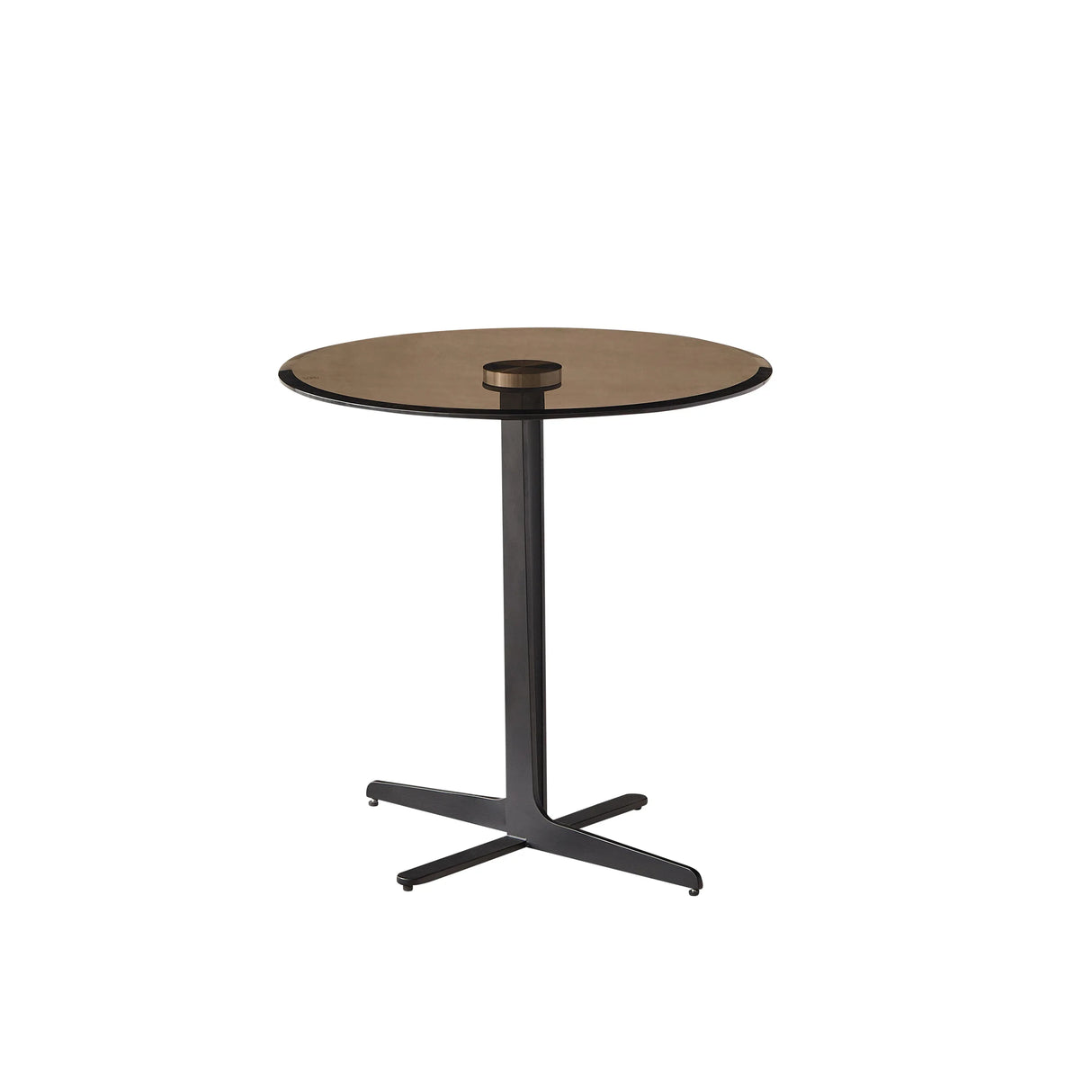 Round Tempered Glass Top Metal Accent End Table - Omega Lifestyles
