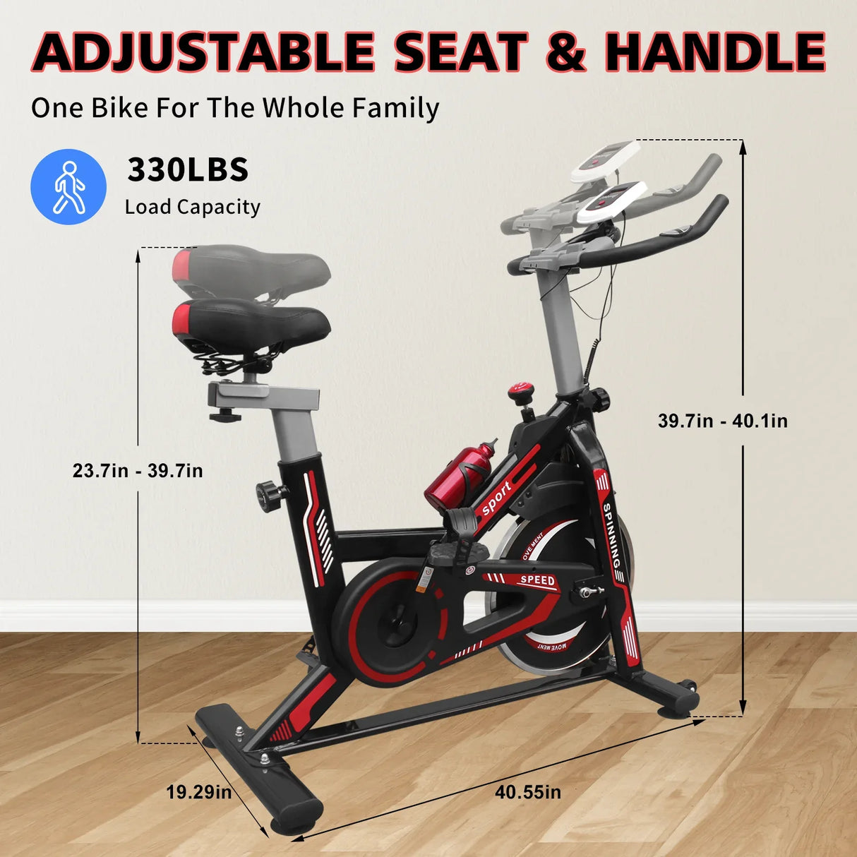 Adjustable Resistance Indoor Steel Frame Exercise Bike - Omega Lifestyles