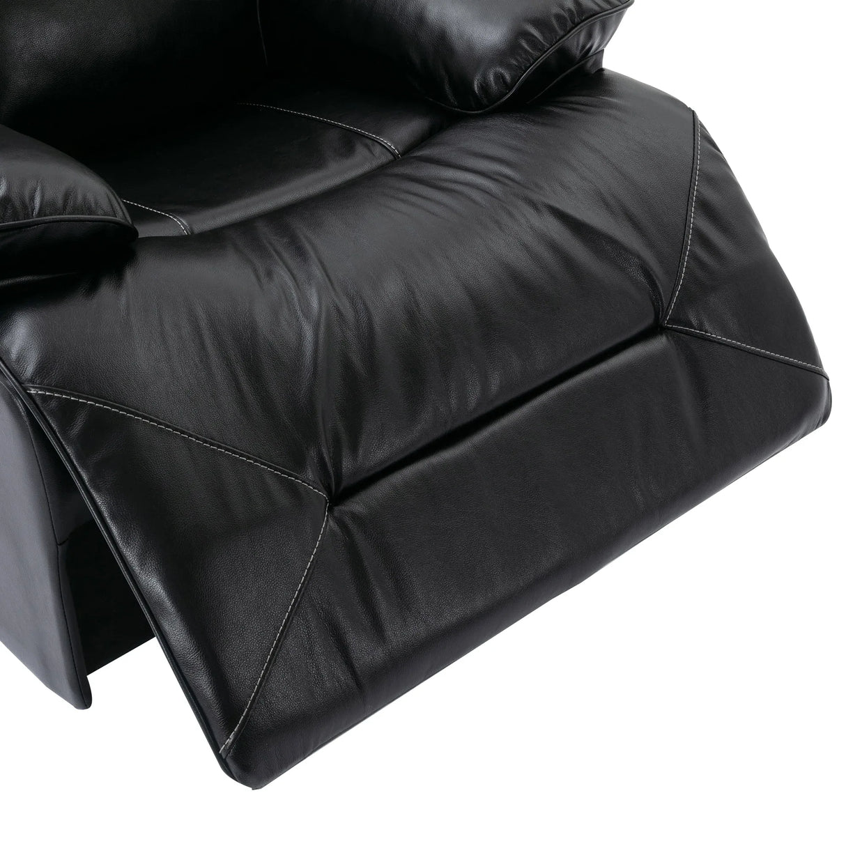 Manual Black Leather Gel Recliner Chair With LED Light Strip - Omega Lifestyles