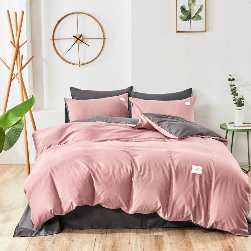 3-Piece Bean Paste Grey Bedding Set With Pillowcase - Sleep Galleria