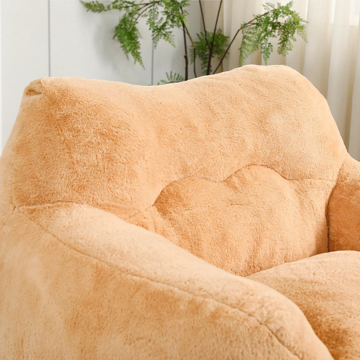 Large Faux Fur High Density Foam Beanbag Chair - Omega Lifestyles