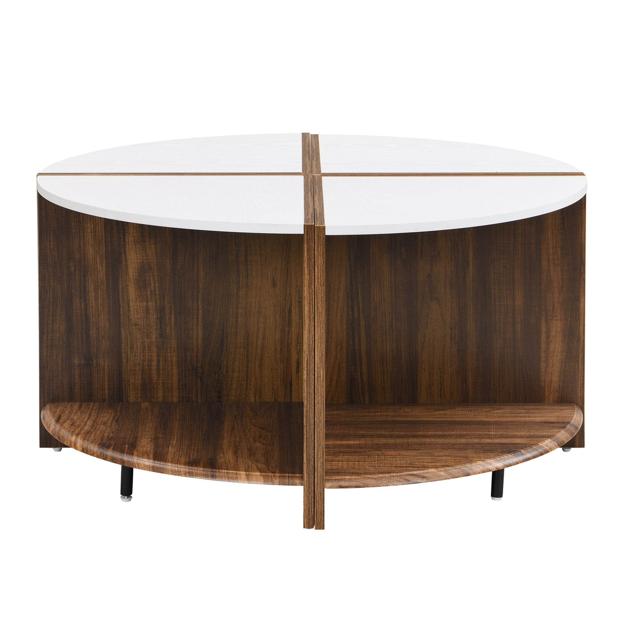 4-Piece Industrial Round MDF Coffee Table Set - Sleep Galleria