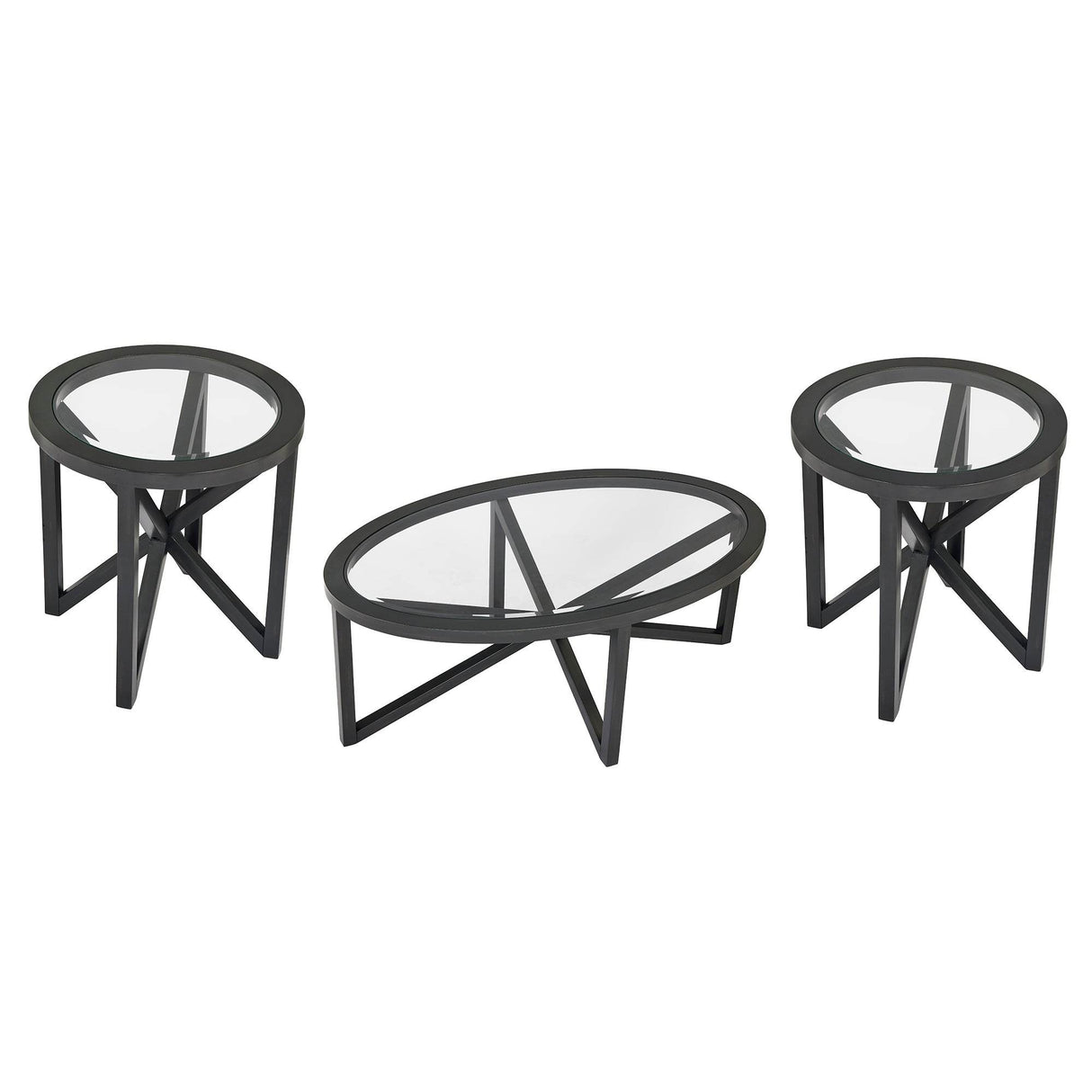 Modern Round Tempered Glass Coffee Table With Wood Base - Sleep Galleria