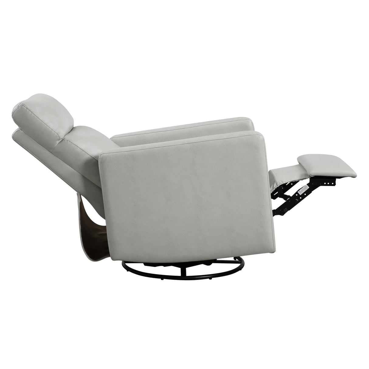 Contemporary Smoke Faux Leather Swivel Gliding Recliner Chair - Omega Lifestyles