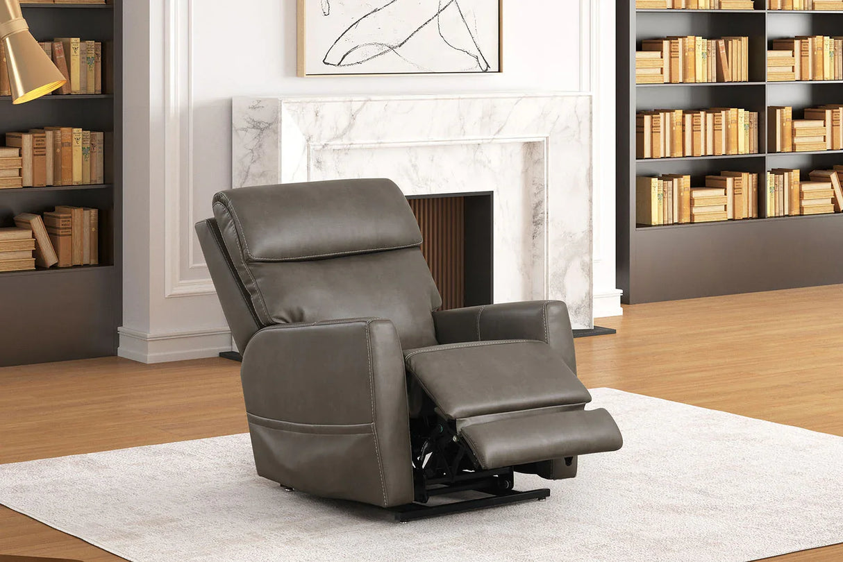 Contemporary Gray Leatherette Single Motor Lift Chair - Omega Lifestyles