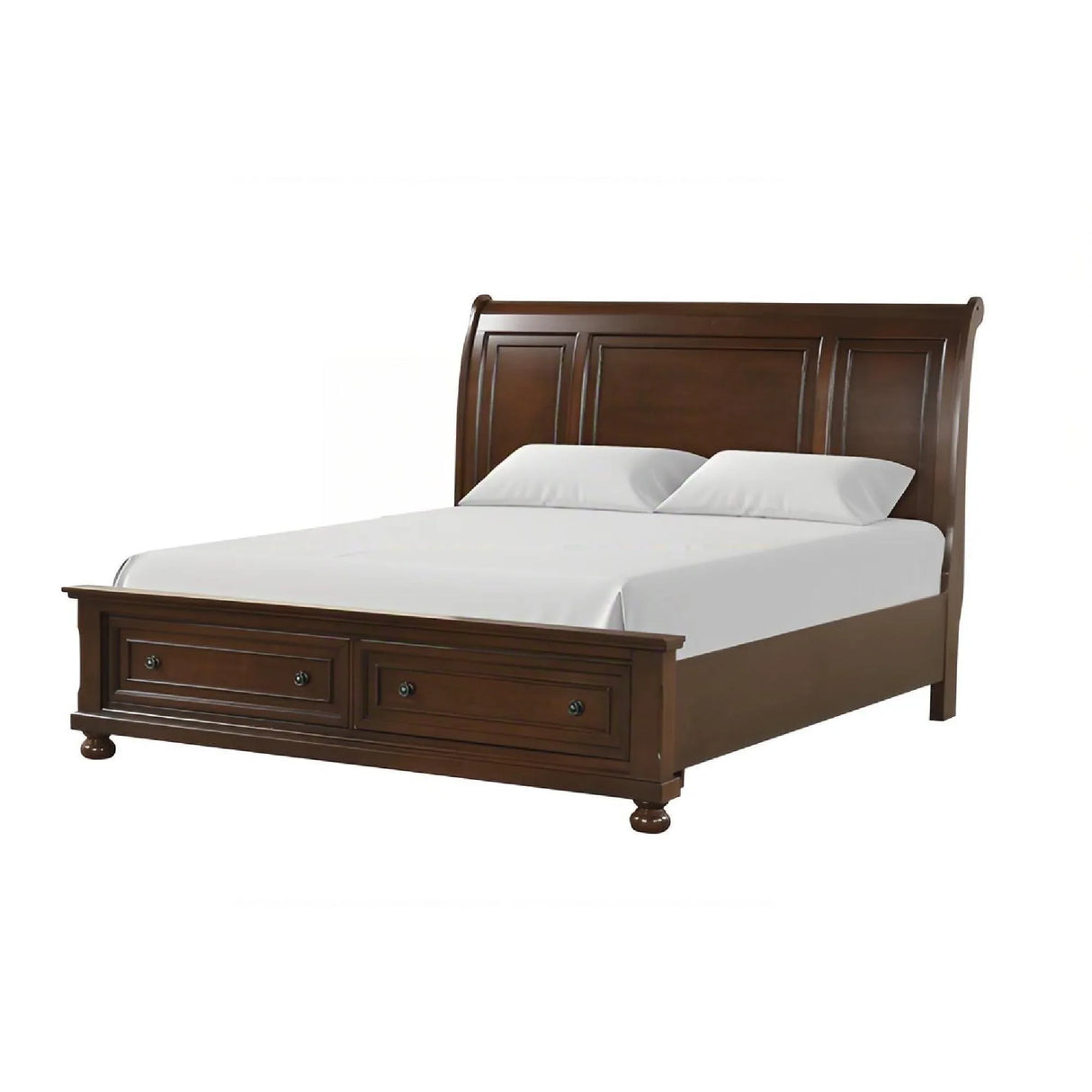 Full Cherry Wood Storage Drawer Bed Frame - Omega Lifestyles