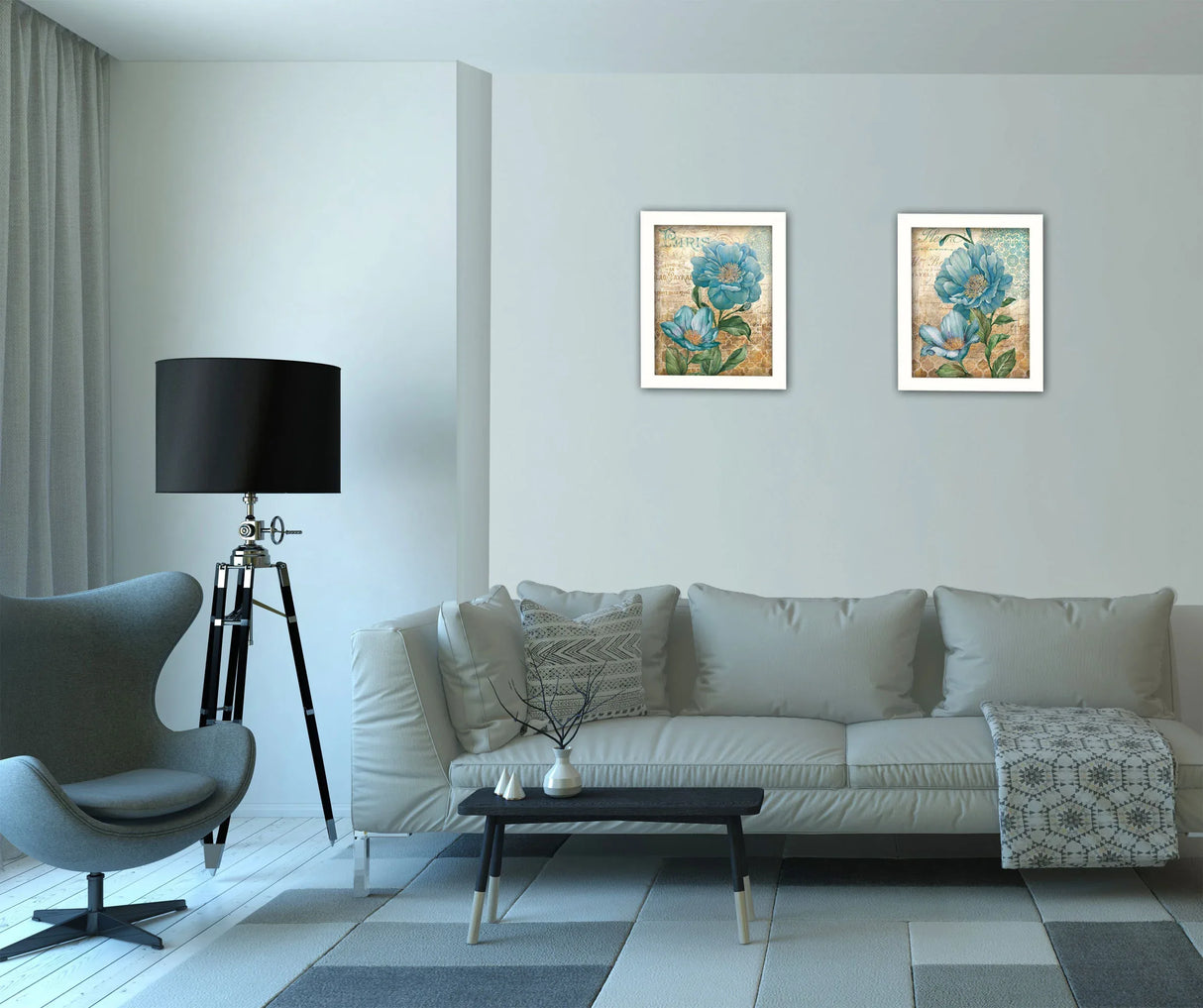 Set Of 2 Multicolor Paper Wall Art Vignette Posters - Omega Lifestyles