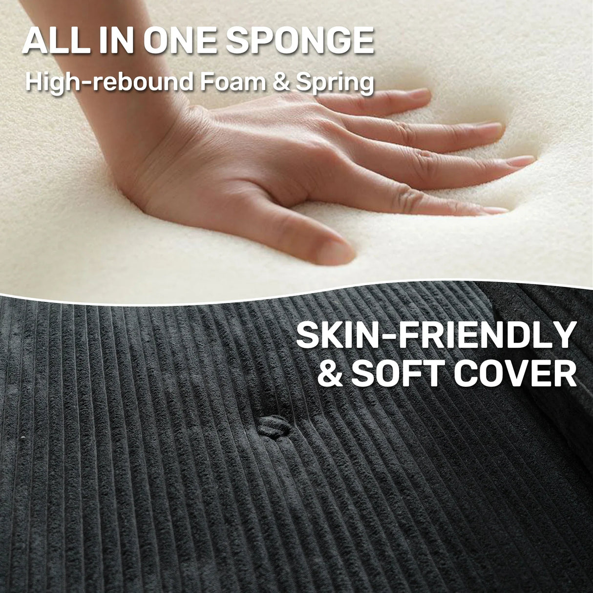 Foldable Corduroy 4-in-1 Folding Sofa Bed Chair - Omega Lifestyles