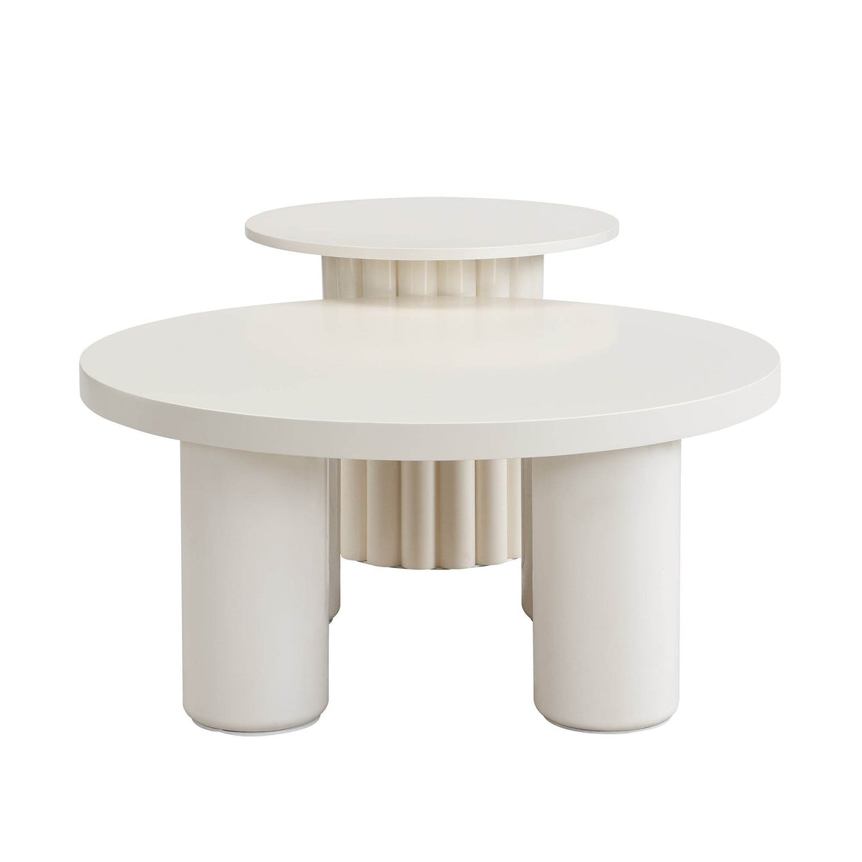 Set Of 2 Modern Roman Column MDF Coffee Tables - Sleep Galleria