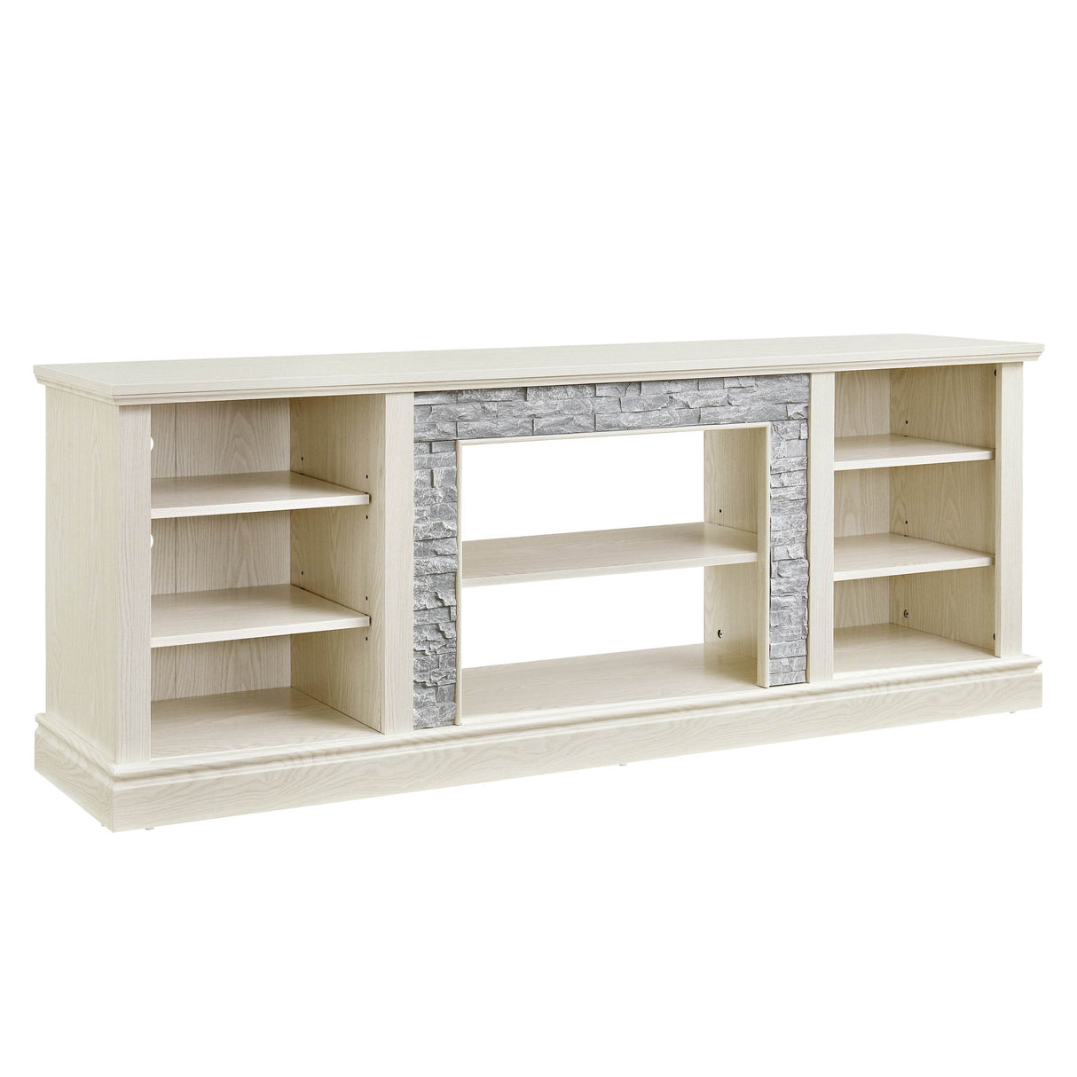 White MDF Large TV Stand With Storage Cabinet - Sleep Galleria