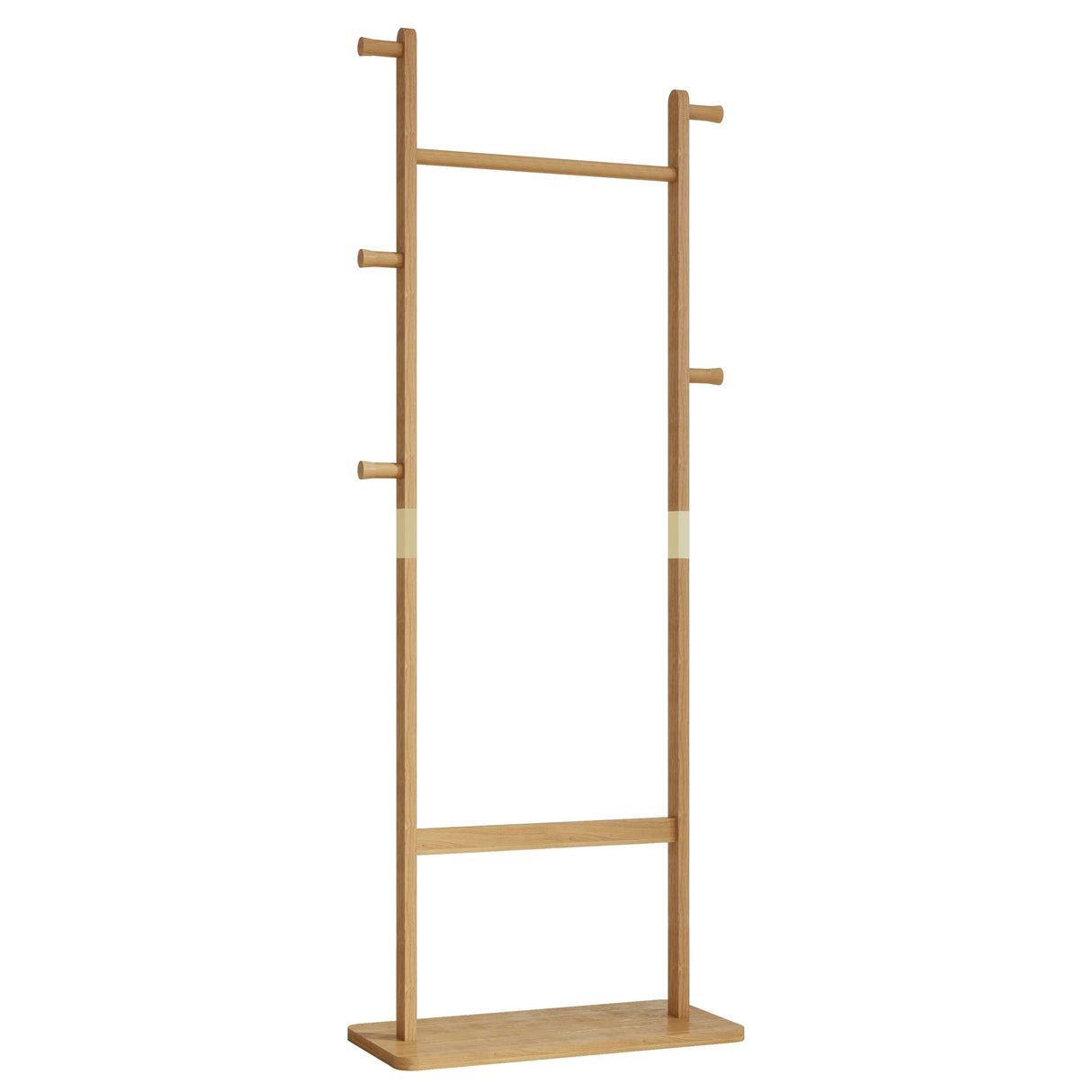 Solid Walnut Wood Coat Rack Stand With Natural Finish - Omega Lifestyles