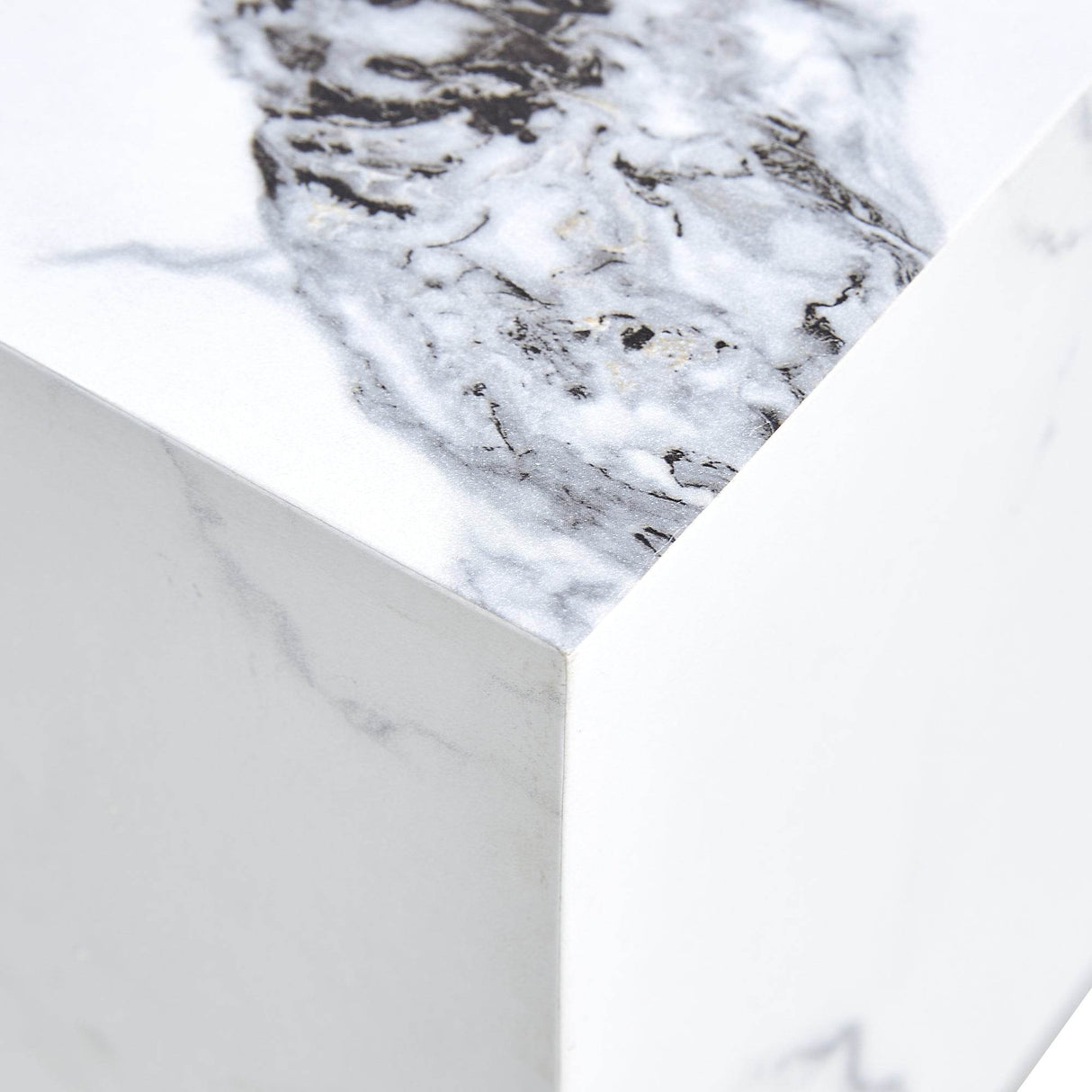 MDF Marble Pattern Modern White Coffee Table - Sleep Galleria