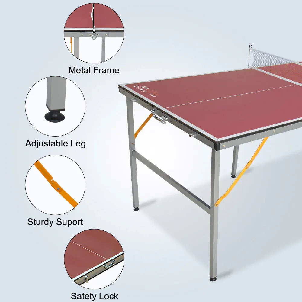 Mid-Size Foldable Portable Indoor Outdoor Ping Pong Table - Omega Lifestyles