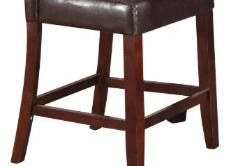 Pair Of Espresso PU Synthetic Wood Parson Style Dining Chairs - Omega Lifestyles
