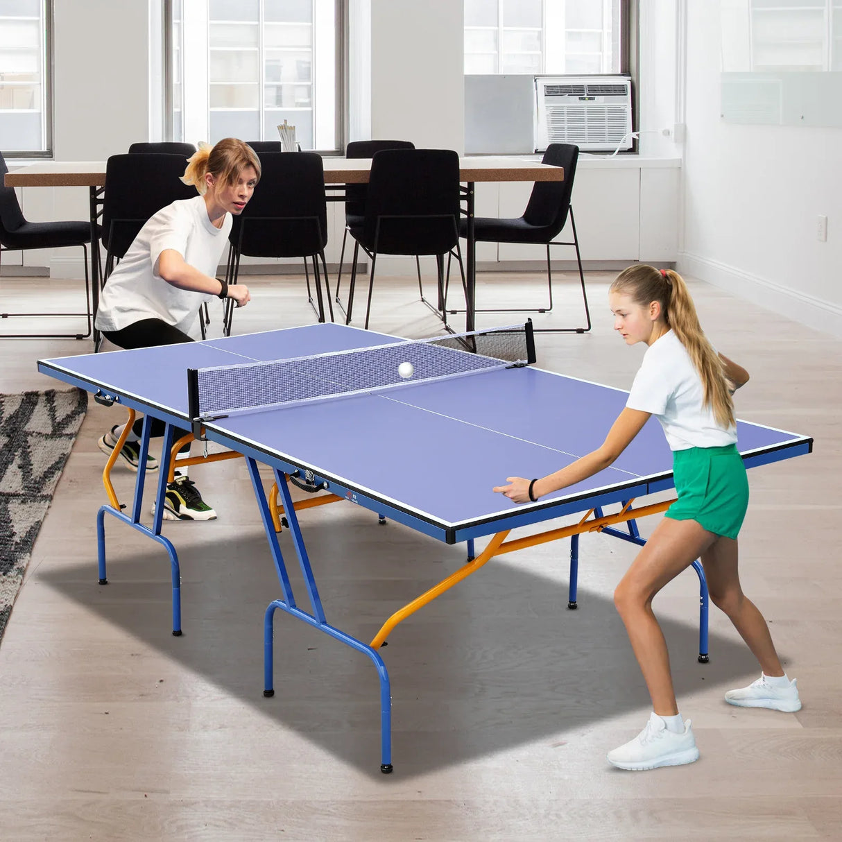 Foldable Portable 8x4 Ft Indoor Outdoor Table Tennis Table Set - Omega Lifestyles