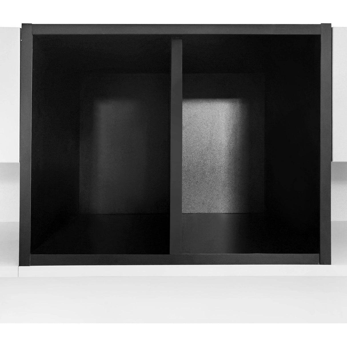 Two-Tone Particle Board White TV Stand With Storage - Sleep Galleria