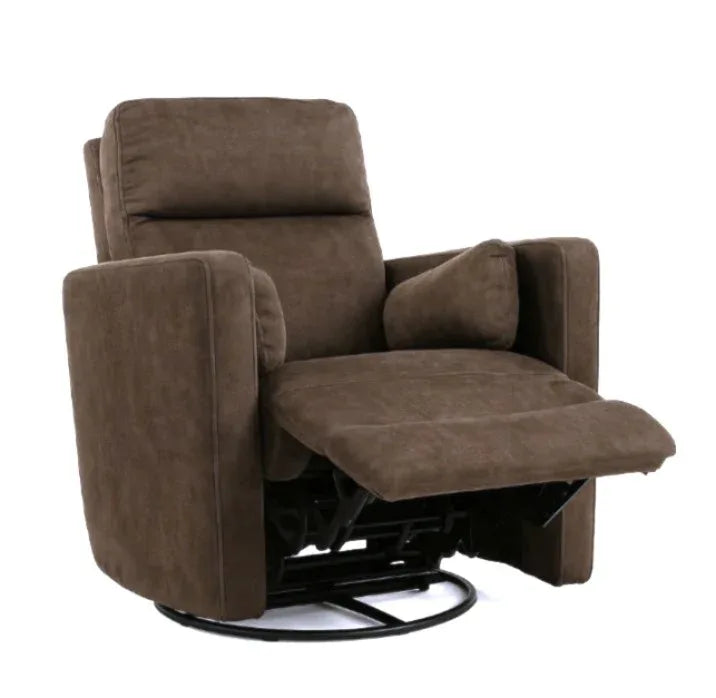 Manual Swivel Recliner With Bolster Pillows Polyester - Omega Lifestyles