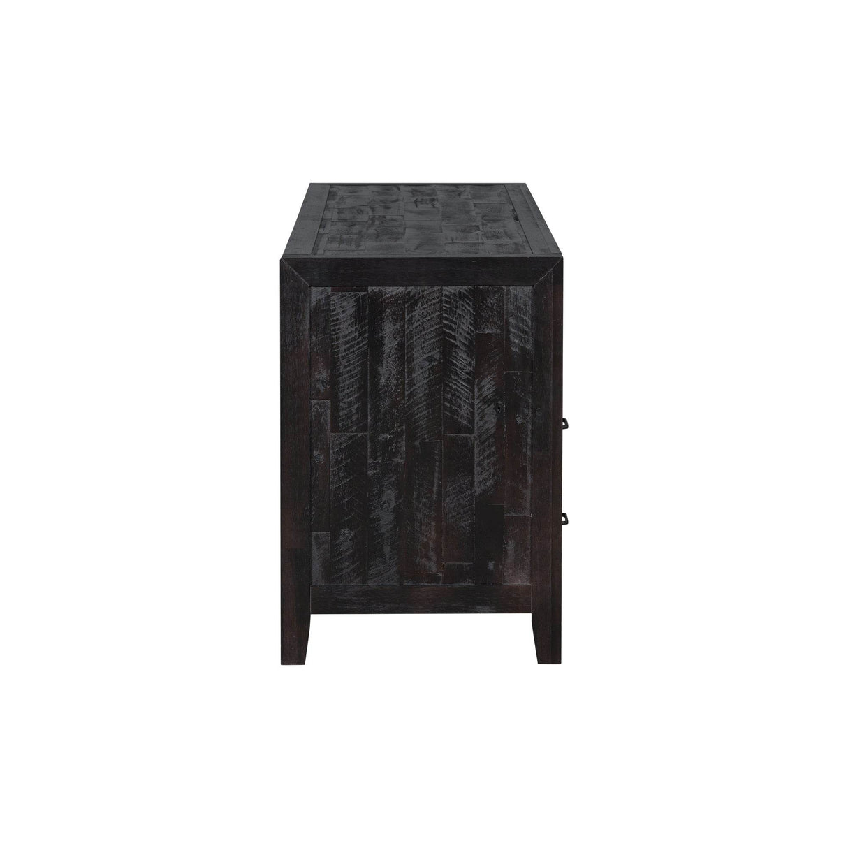 Retro Distressed Solid Wood TV Stand With Drawers - Omega Lifestyles