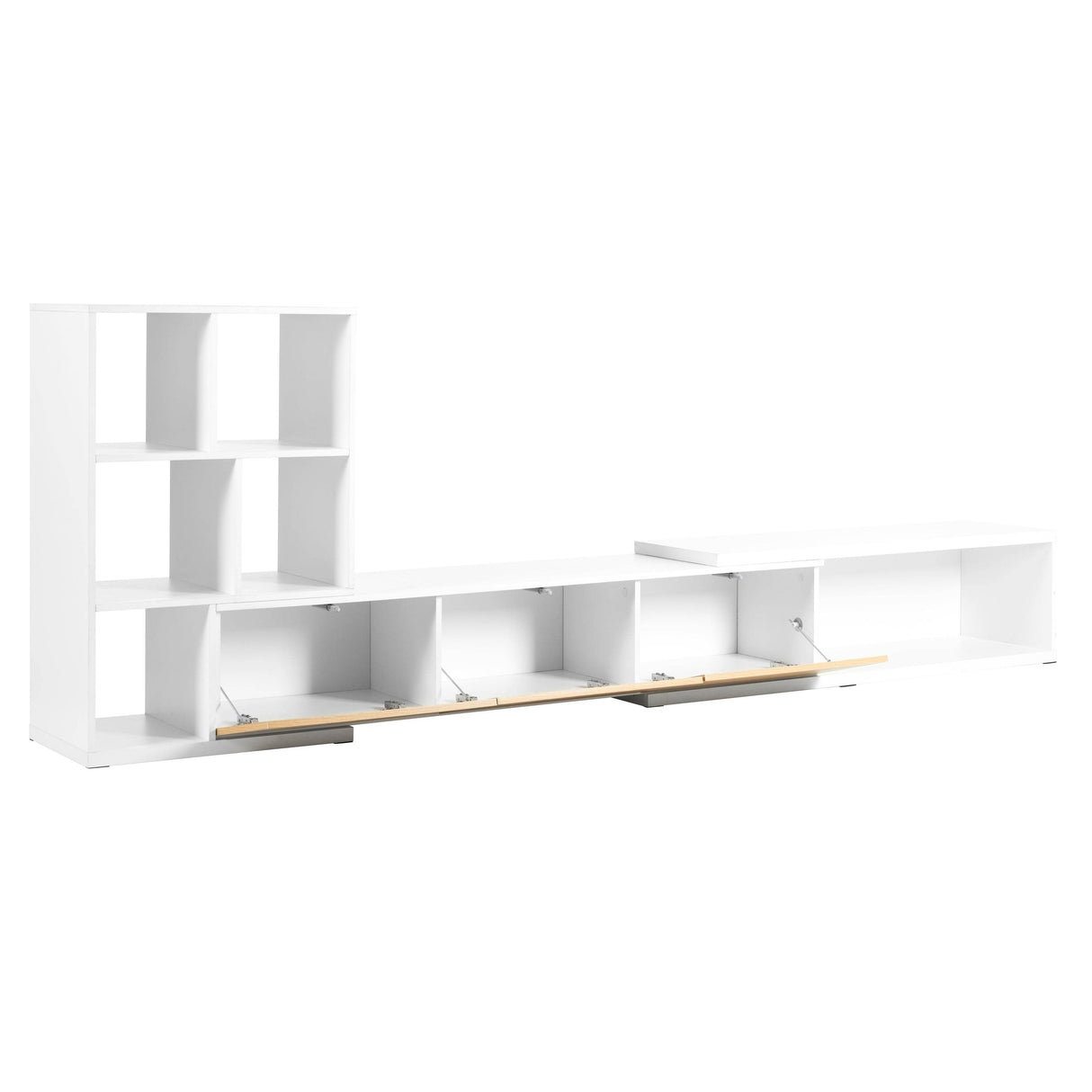 Adjustable Extendable White MDF TV Stand With Storage - Sleep Galleria
