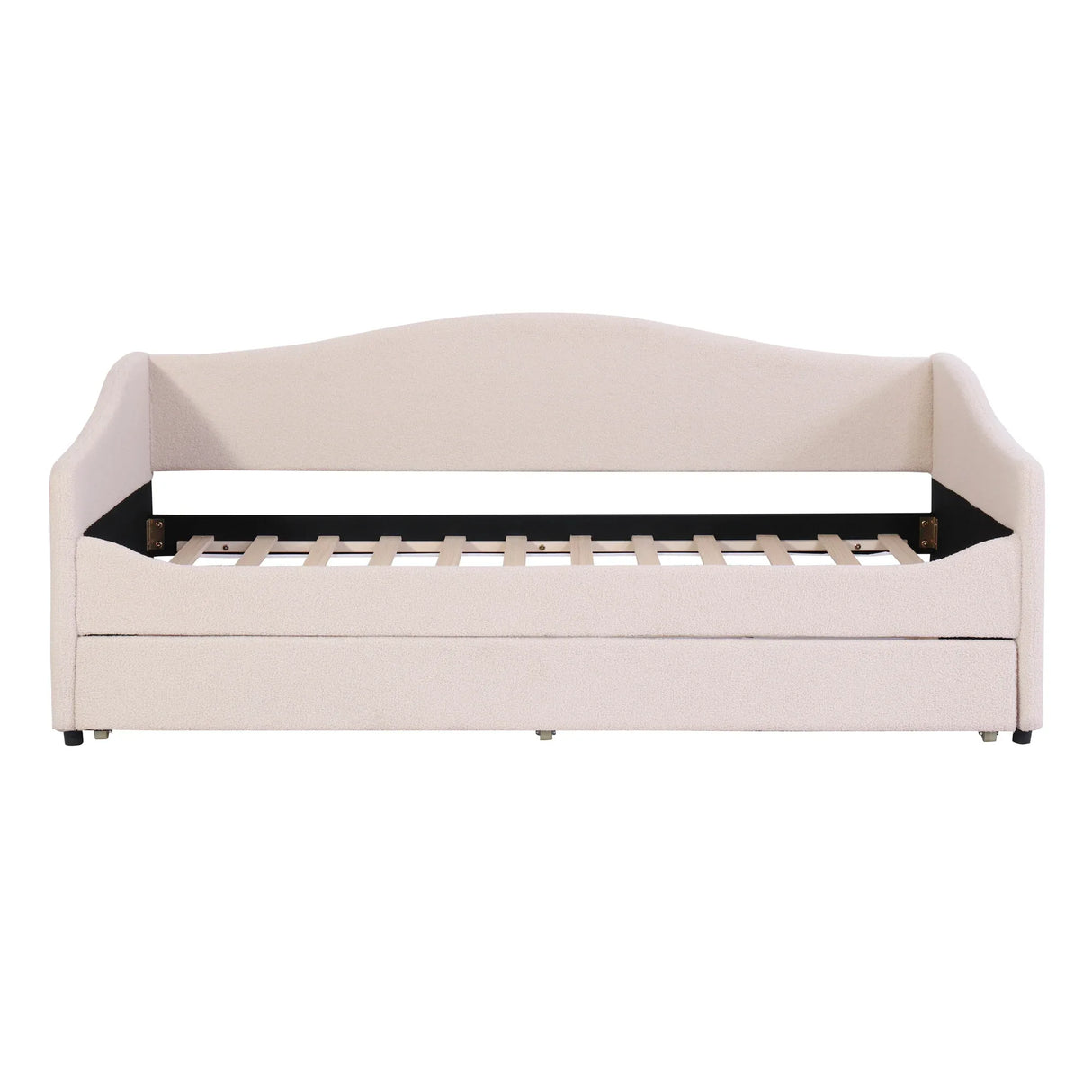 Twin Upholstered Teddy Fleece Daybed With LED Trundle - Omega Lifestyles