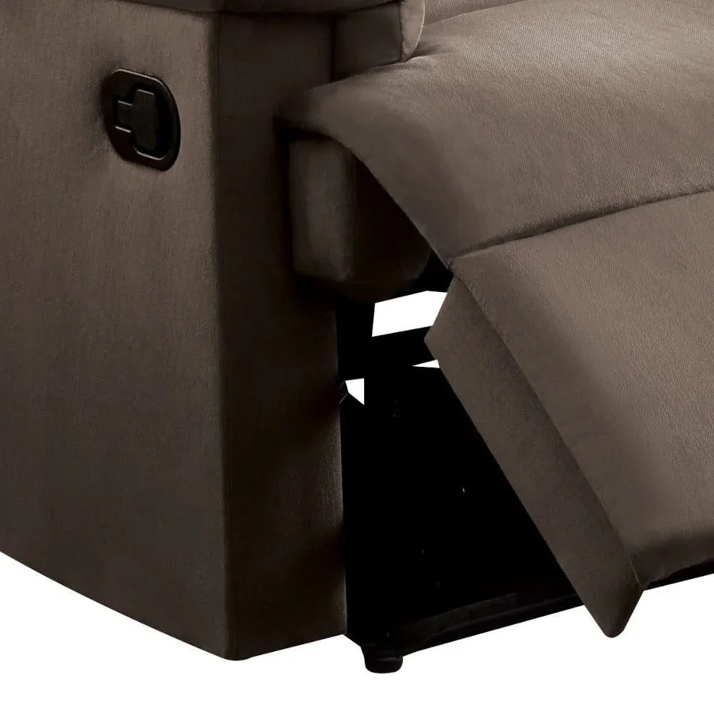 Light Brown Fabric Motion Recliner With Plush Pillow-Top Arms - Omega Lifestyles
