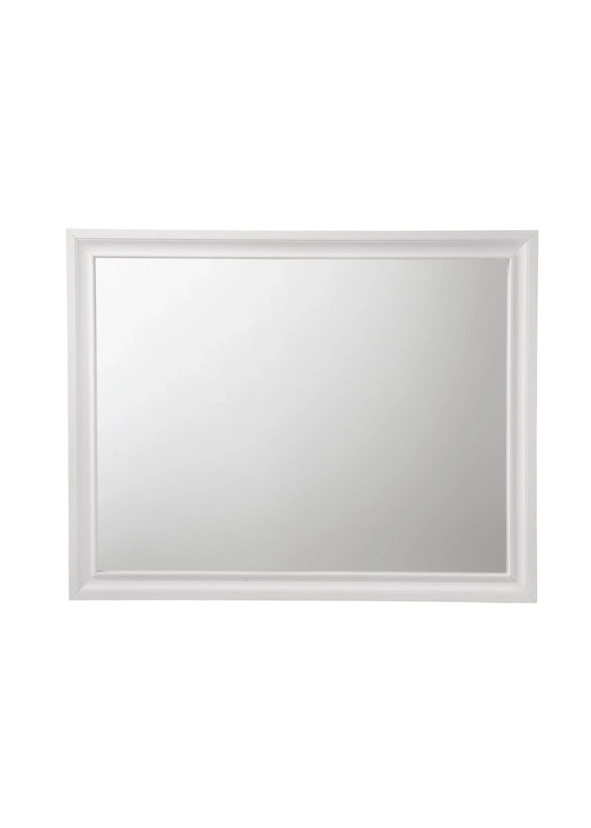 White Frame Full-Length Wall Mirror With Wood Frame - Omega Lifestyles