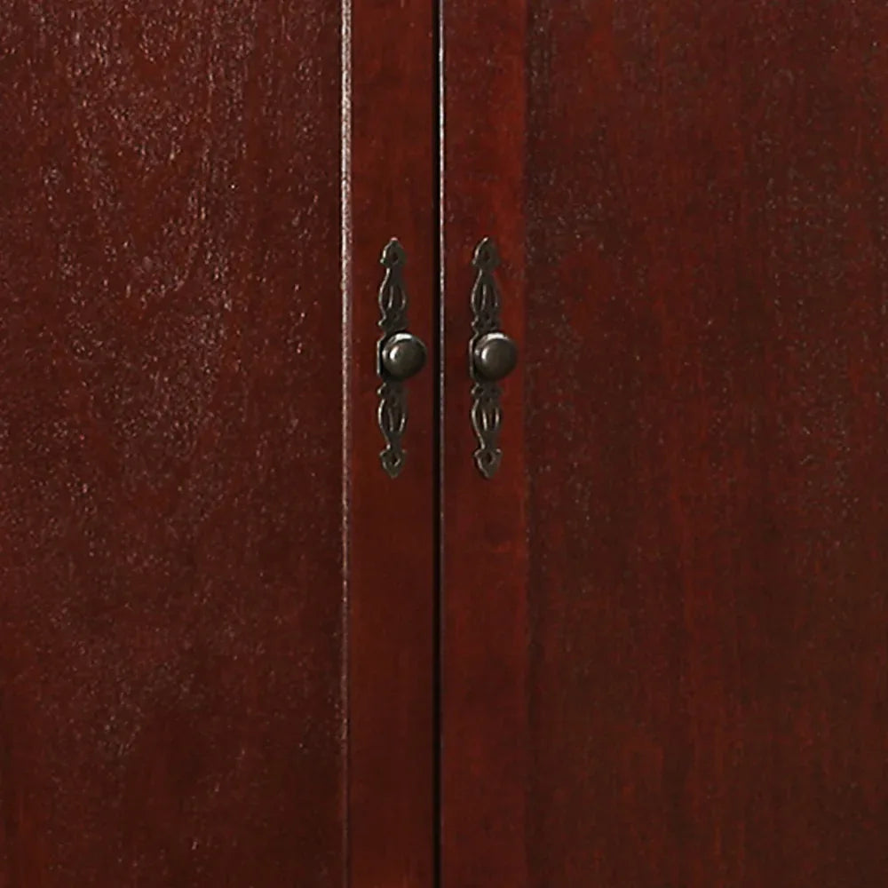 Cherry Wood Traditional Double Door Armoire Storage Cabinet - Omega Lifestyles