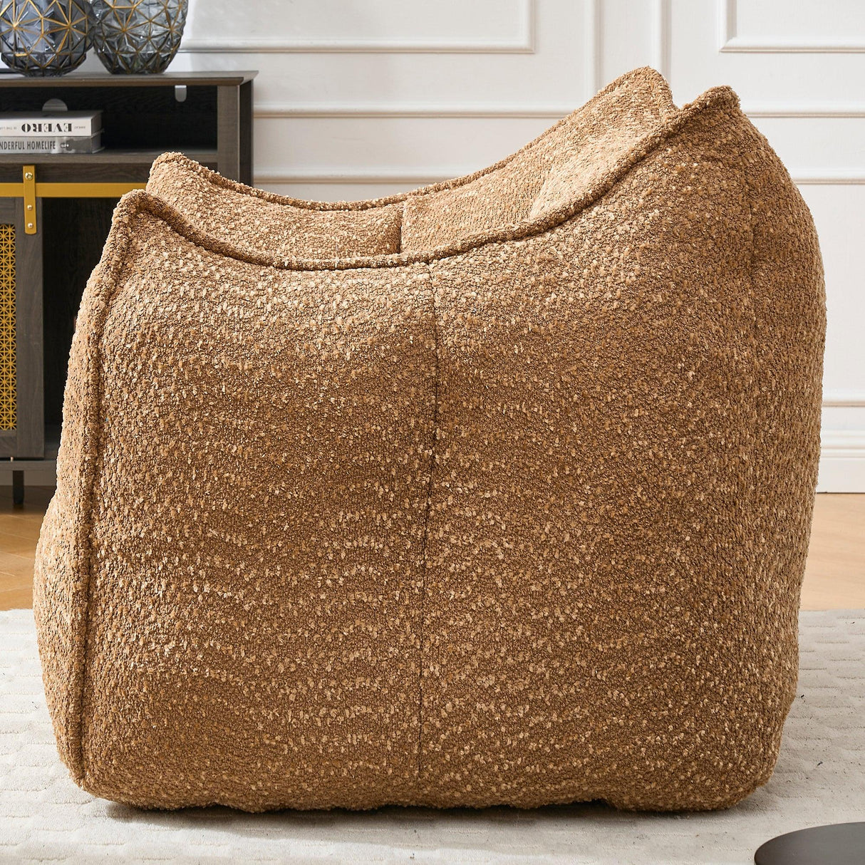 Chenille Bean Bag Chair Soft Foam Living Room Seating - Omega Lifestyles