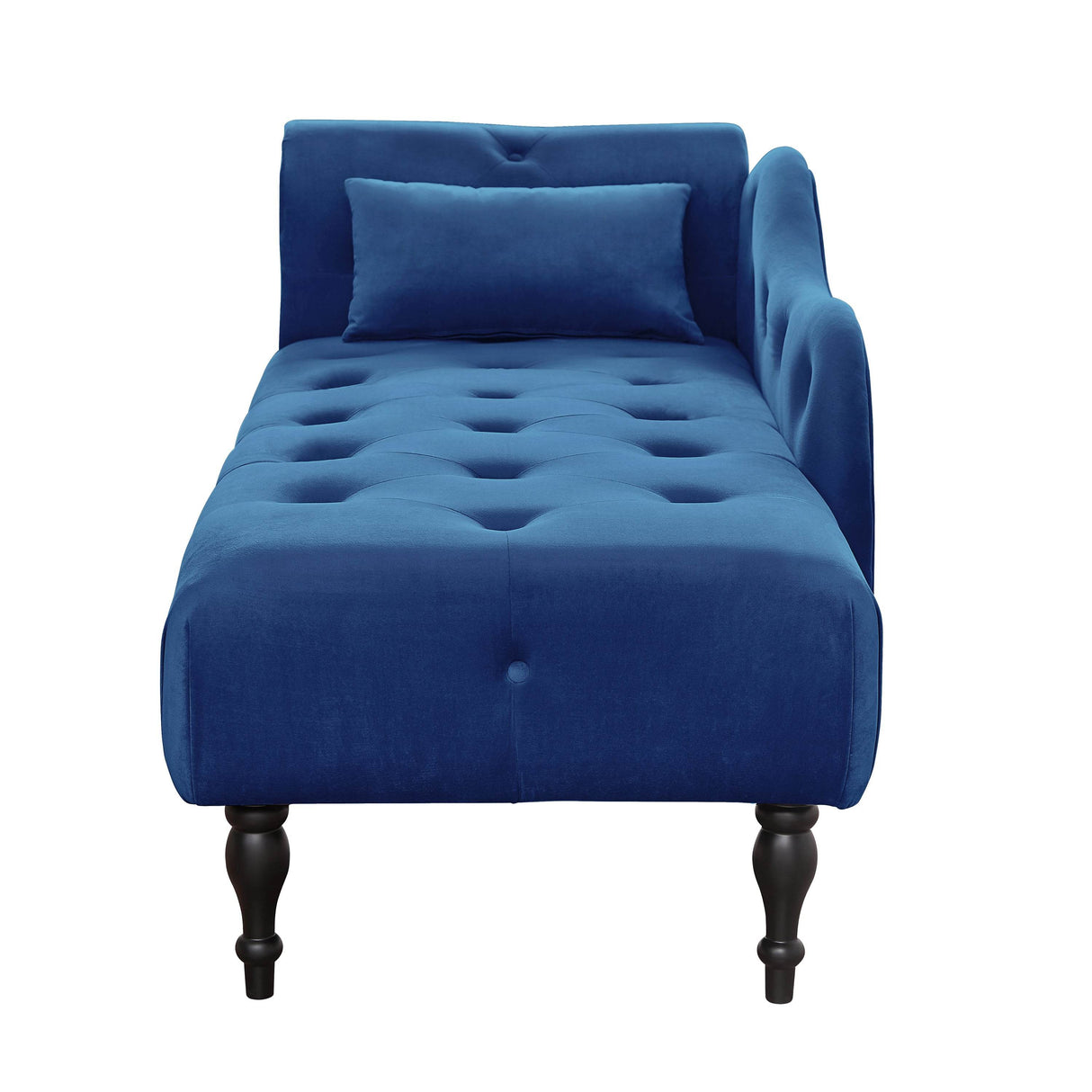 Velvet Tufted Chaise Lounge With Pillow - Omega Lifestyles