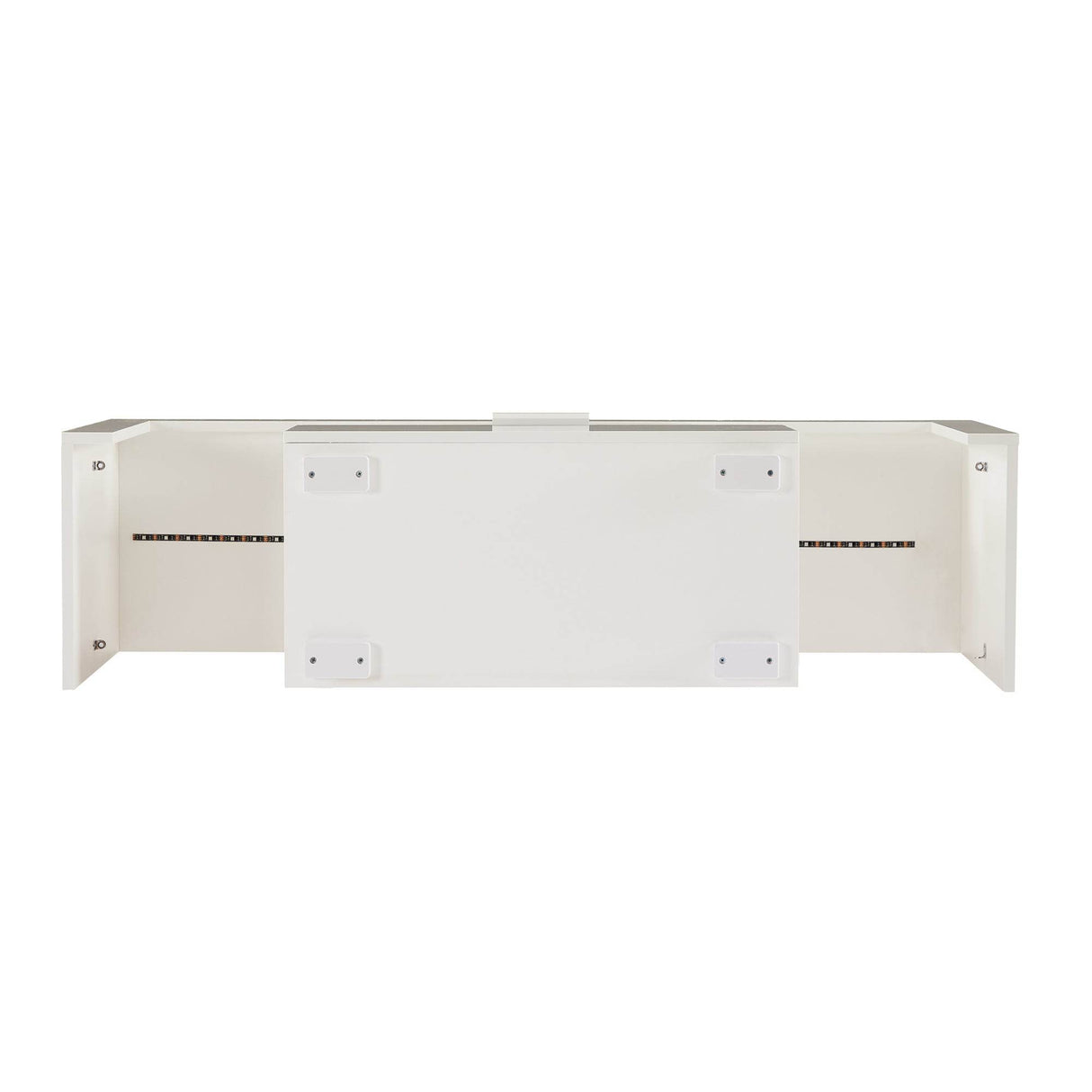 Modern White LED Backlit Particle Board TV Console - Sleep Galleria