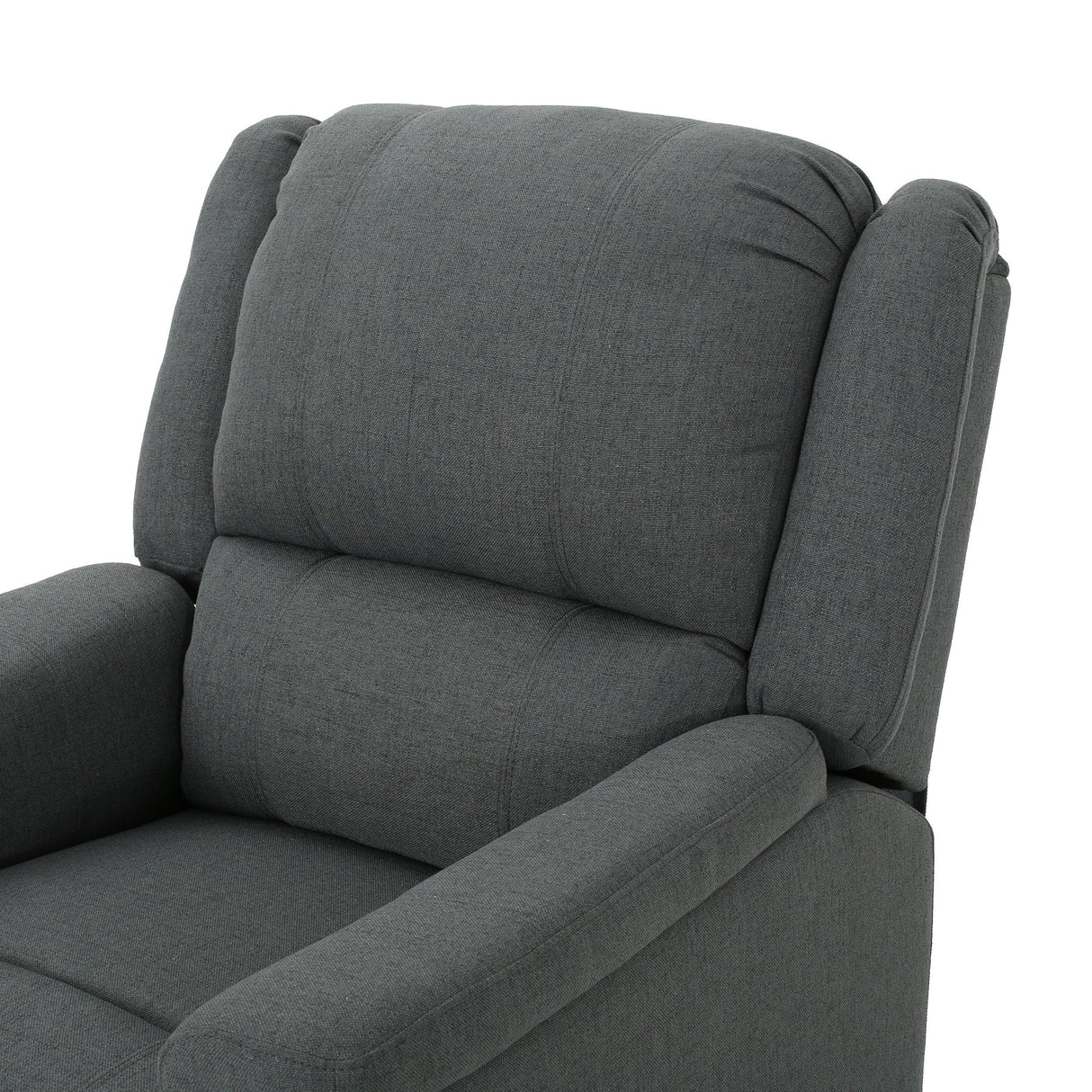 Charcoal Fabric Glider Recliner With Swivel And Manual Recline - Omega Lifestyles