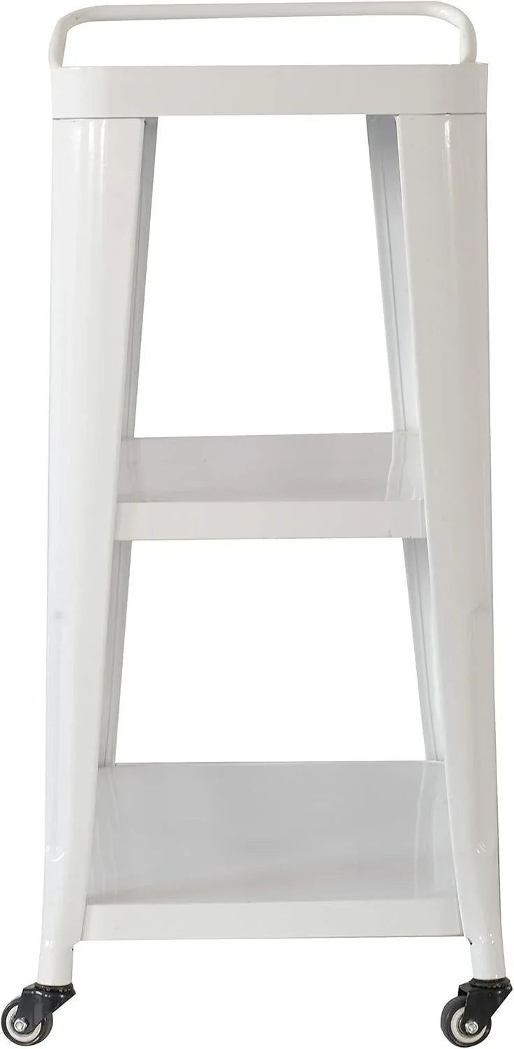 3-Tiered Industrial Metal Kitchen Cart With Swivel Wheels - Omega Lifestyles