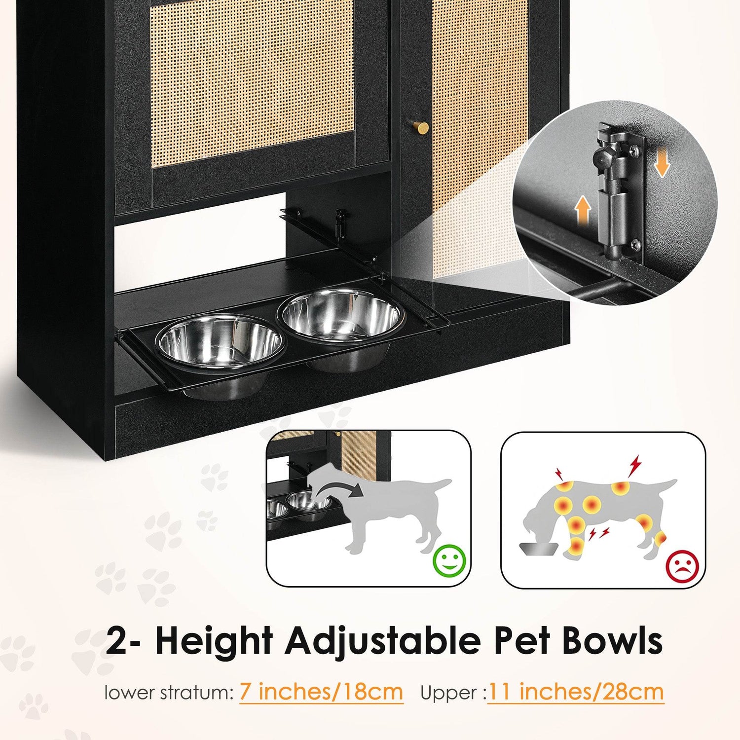 Pet Feeding Station With 2 Elevated Bowls And Storage - Sleep Galleria