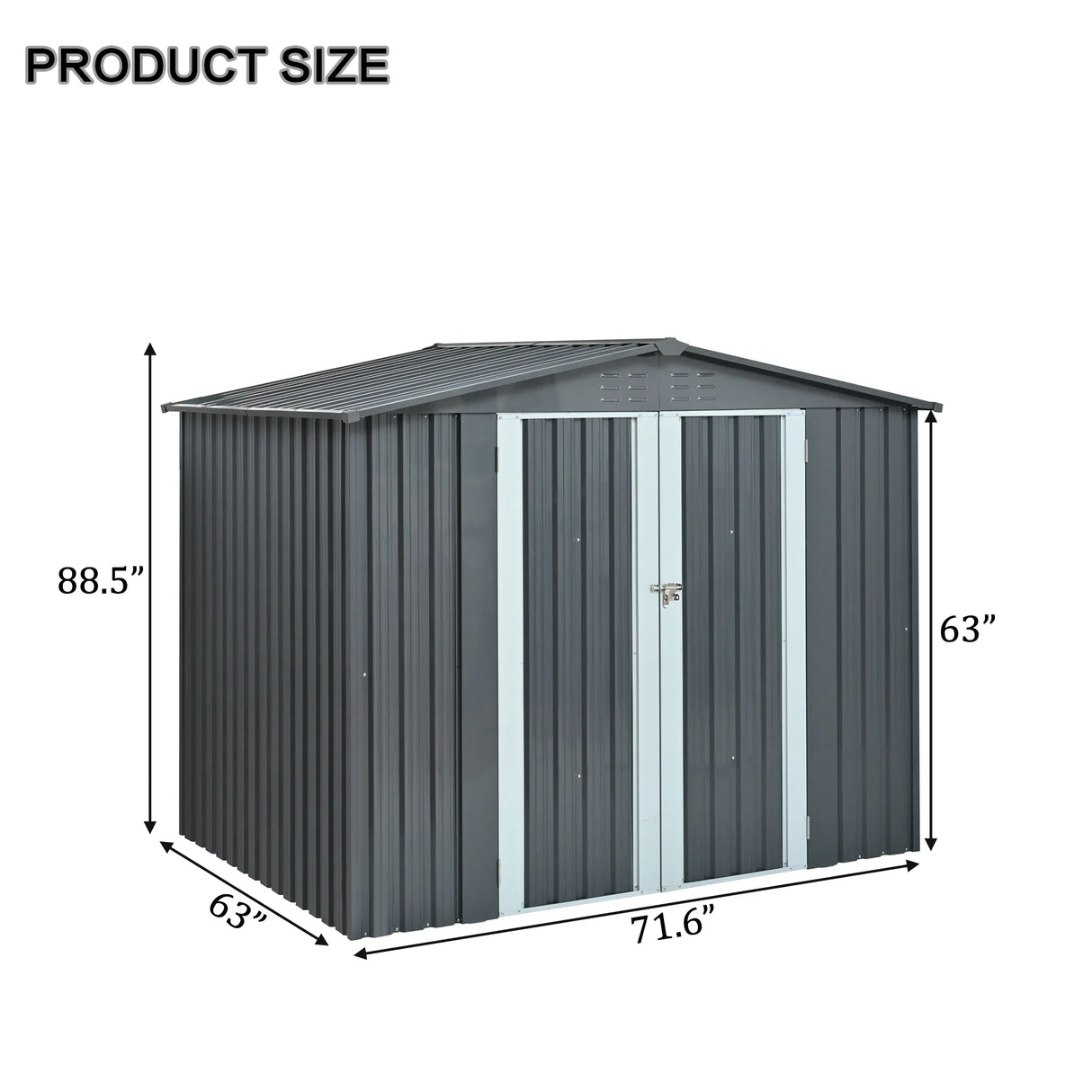 Heavy-Duty Galvanized Steel 6x8ft Outdoor Storage Shed - Omega Lifestyles