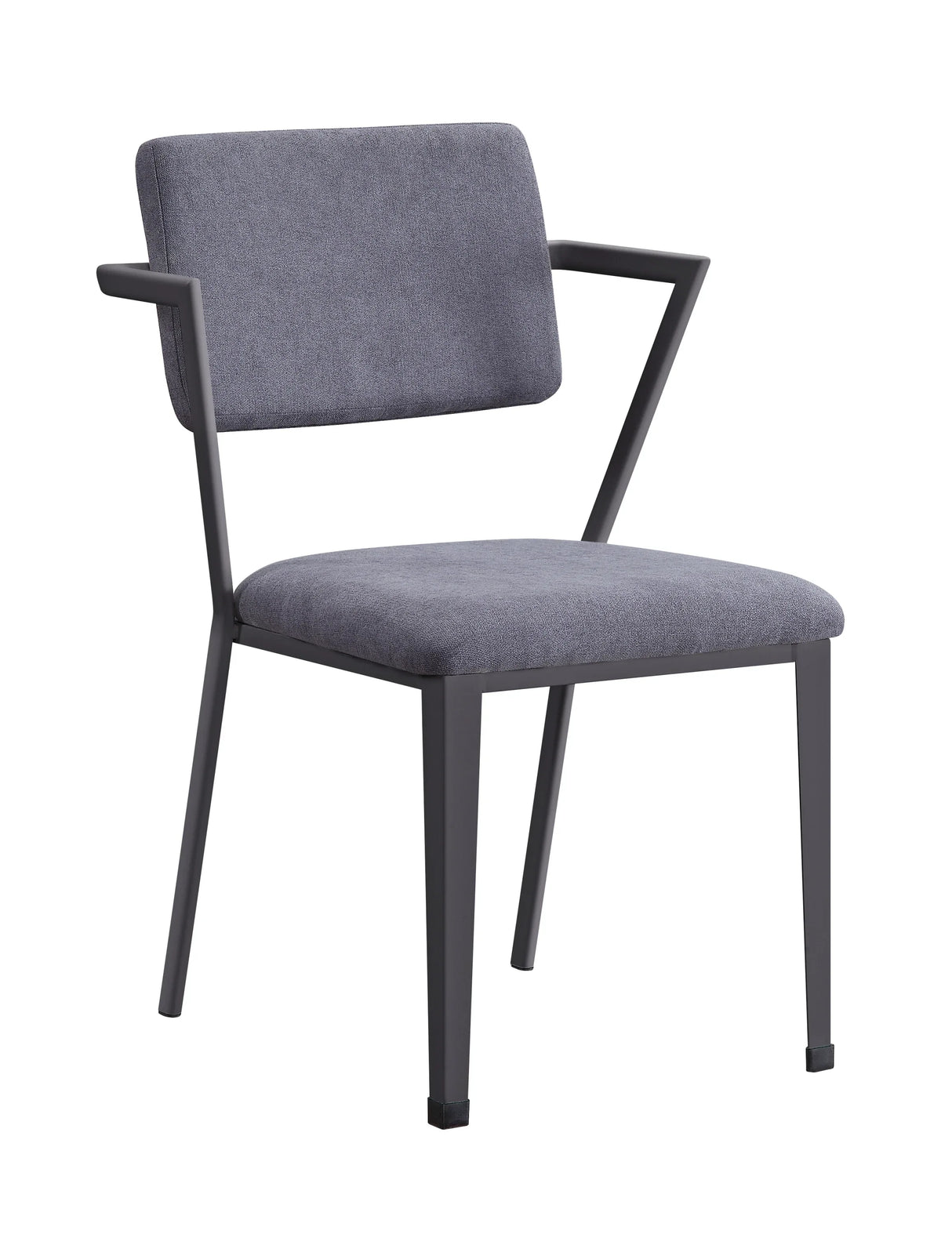 Set Of 2 Gray Fabric Metal Frame Dining Chairs - Omega Lifestyles