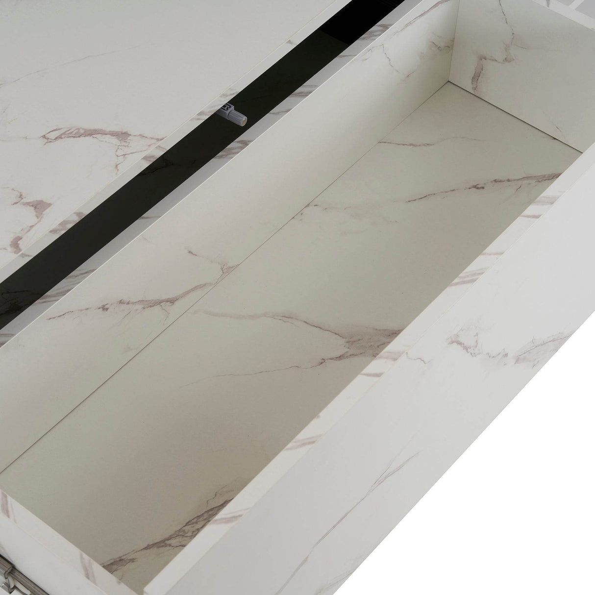 Modern White MDF Sliding Top Coffee Table With Storage - Sleep Galleria