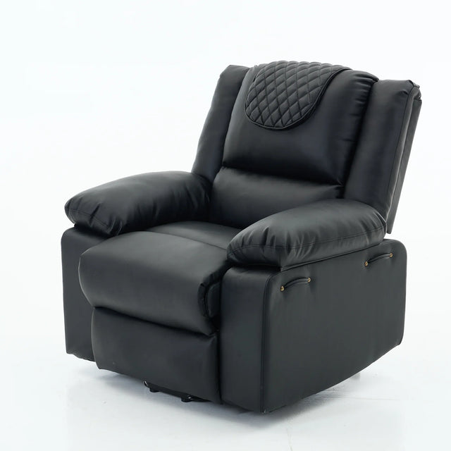 Medium-Firm Remote-Controlled Heating Massage Recliner PU Leather - Omega Lifestyles