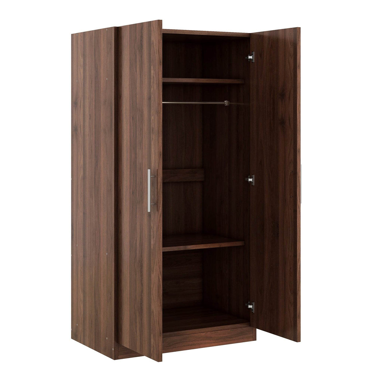 2-Door Solid Wood Wardrobe Armoire With Shelves - Omega Lifestyles