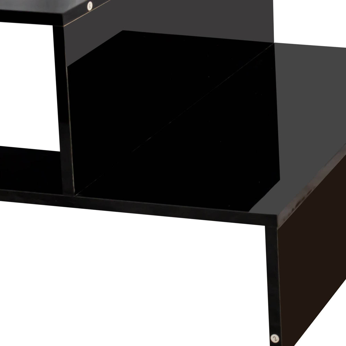 Architectural Shape Black Particle Board Coffee Table - Sleep Galleria