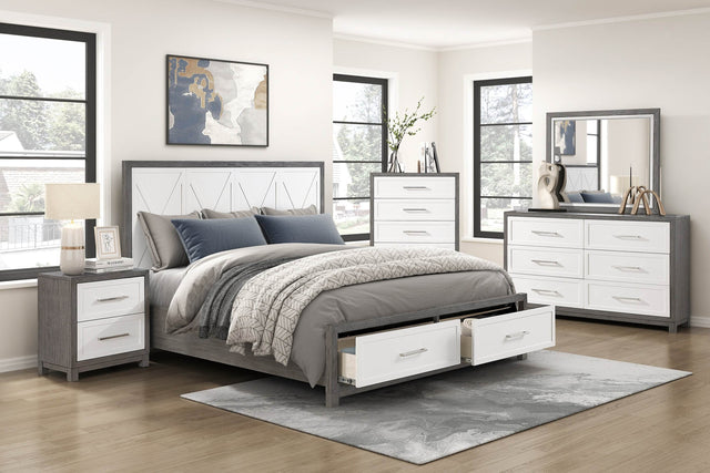 Queen Wood Platform Bed With Footboard Storage - Omega Lifestyles