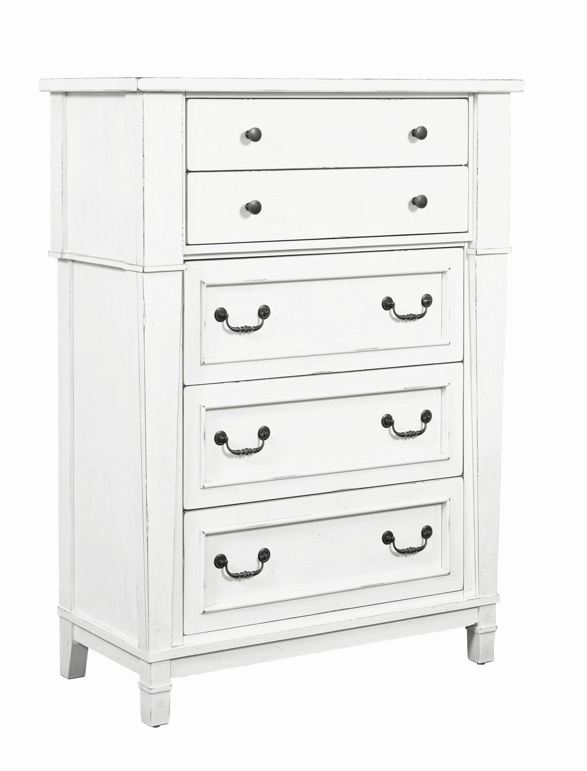 White 5-Drawer Engineered Wood Farmhouse Chest