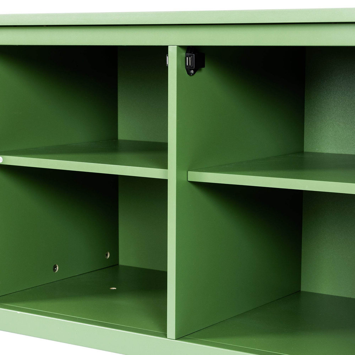 Antique Green Solid Wood TV Cabinet With Glass Door - Sleep Galleria