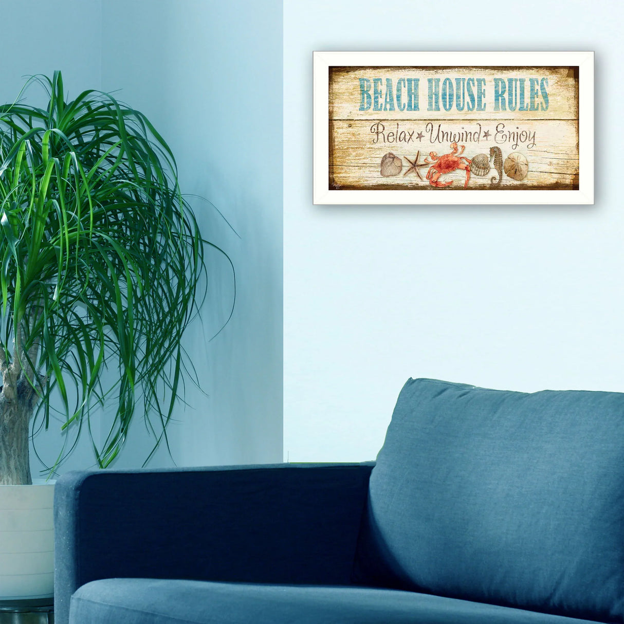 Beach House Rules Printed Wall Art Framed Poster - Omega Lifestyles