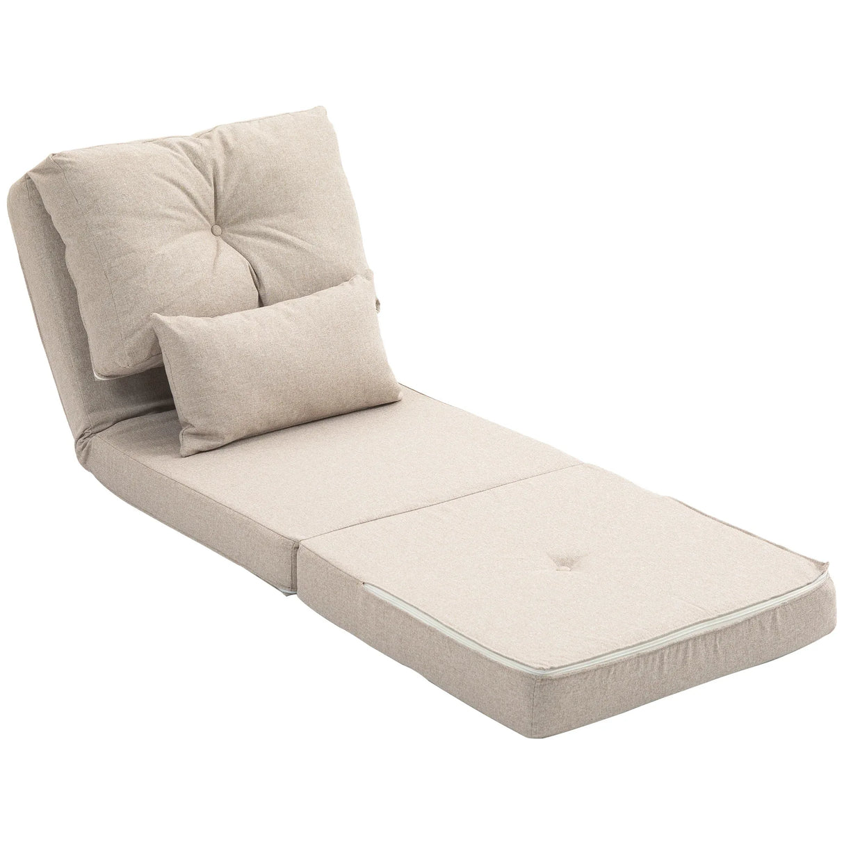 Convertible Folding Linen Floor Sofa Bed With Adjustable Backrest - Omega Lifestyles