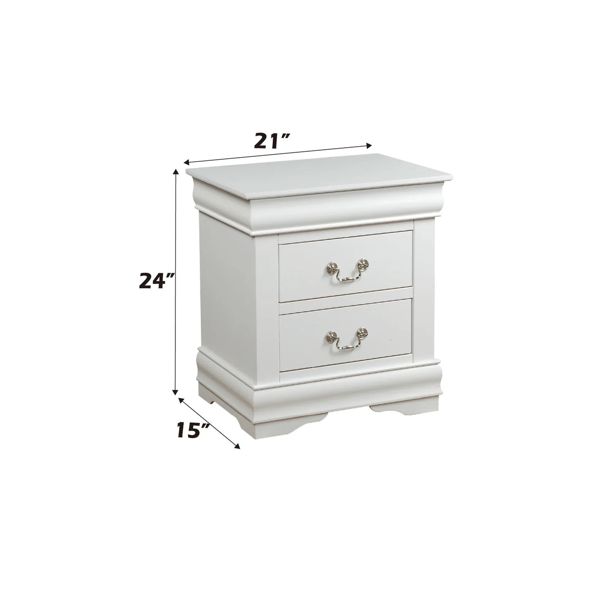 White Synthetic Wood Nightstand With Storage Drawers - Omega Lifestyles